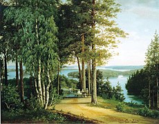 Paysage de Punkaharju peint par Magnus von Wright.