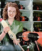 Portrait of Monroe aged 20, taken at the Radioplane Munitions Factory
