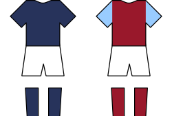 The kits of Millwall and West Ham