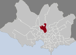 Location of Peñarol–Lavalleja in Montevideo