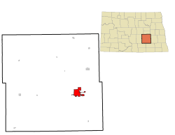 Location of Jamestown, North Dakota