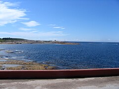 Jacques Cartier Strait, in the Gulf of St. Lawrence, outcropping rocks of the Canadian Shield