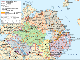 carte : Géographie de l'Irlande du Nord