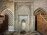 Stucco-carved mihrab of Uljaytu at the Jameh Mosque of Isfahan (early 14th century)