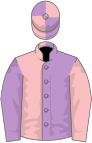 Mauve and pink (halved), reversed sleeves, quartered cap