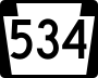 Pennsylvania Route 534 marker