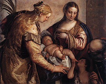 La Sainte Famille et sainte Barbe v. 1564, Véronèse.