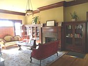 The living room of the Dr. Ellis Shackelford House. The house was built in 1917 and is located in 1242 Central Avenue. On November 30, 1983, the house was listed in the National Register of Historic Places, ref.: #83003475.