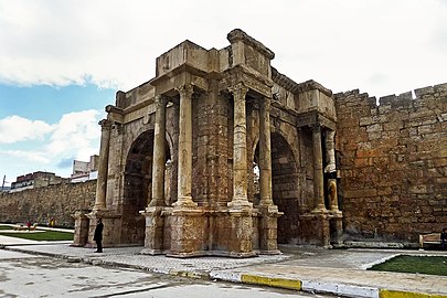 The Arch of Caracalla in Tebessa, Algeria, built c. 210 AD by a general from the city, dedicated to Emperor Caracalla