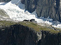 Rifugio Monzino con il ghiacciaio del Freney