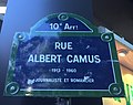 Plaque de rue de la rue Albert-Camus.