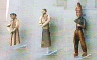 Shoroon Dov artifacts, female and male attendants, Central Asian (possibly Sogdian) figurines. Zanabazar Fine Arts Museum in Ulaanbaatar, Mongolia.[7]