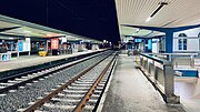 View of the platforms and tracks