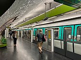 MF 77 rolling stock on Line 13 at Montparnasse–Bienvenüe