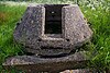 Surviving Tett Turret at RAF Hornchurch. Light coming through one of several spy-holes can be seen opposite the embrasure.
