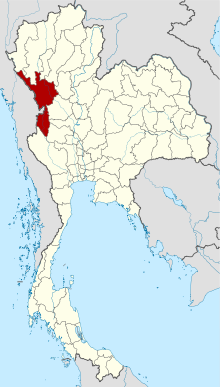 Map of Thailand highlighting Tak province