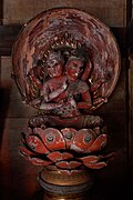 Statue of Two-Headed Rāgarāja, the combined form of Acala and Rāgarāja, at Hokke-ji (Mitahora Kōbō) in Gifu, Japan