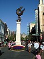Main Street at The Grove, "The Spirit of Los Angeles" monument by De L'Esprie.
