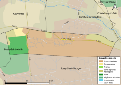 Carte des infrastructures et de l'occupation des sols en 2018 (CLC) de la commune.