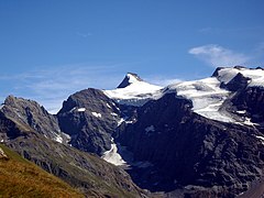 Vue de l'Albaron depuis la route menant au col de l'Iseran.