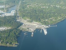 Aerial view of Swartz Bay ferry terminal