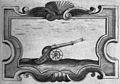 Emblem with a cannon from the 1682 edition of the book Symbola heroica... by Silvester Petra Sancta[62][63]