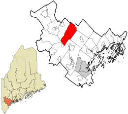 Location in Cumberland County and the state of Maine.