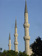 Ottoman minarets of the Sultan Ahmed Mosque in Istanbul (early 17th century)