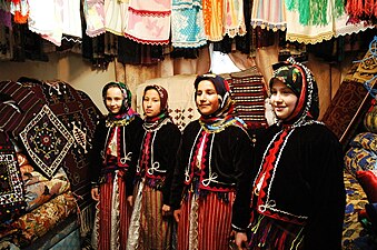 Turkish girls in their traditional clothes, Dursunbey, Balikesir Province.