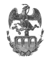 Escudo no oficial de la Ciudad de México y el Distrito Federal, que incluso se encuentra en el primer diseño del actual Escudo del estado de México entre 1941 y 1977.