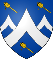 Blason d'Edmund Hillary avec des moulins à prières et des montagnes.