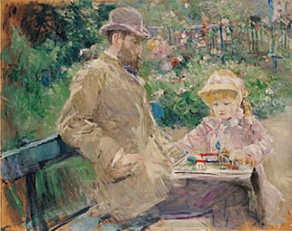 Berthe Morisot, Eugène Manet et sa fille à Bougival (1881), Paris, musée Marmottan Monet.