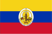 Bandeira provisional do Estado de Venezuela. Vixente dende 1830 ata 1836.