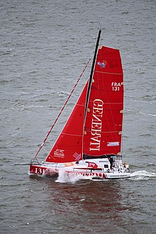 Le voilier en mer vu depuis le ciel