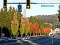 Hastings Street in Lochdale, North Burnaby; Westridge in background.