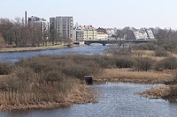 O rio Helge (Helge å) junto à cidade