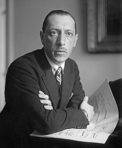 Igor Stravinsky, by the Bain News Service (restored by MyCatIsAChonk)
