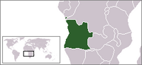 Carte de localisation de l'Angola sur le continent africain.