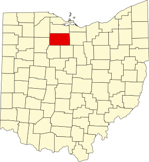 Map of Ohio highlighting Seneca County