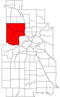 Location of Near North within the U.S. city of Minneapolis