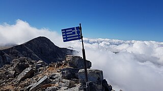 Steagul de pe vârful Mytikas