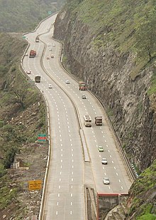 Six-lane highway, seen from above