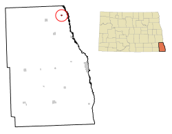 Location of Christine, North Dakota