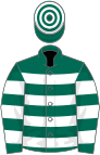 Dark green, white hoops