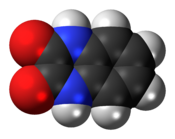 Space-filling model of quinoxalinedione{{{画像alt1}}}