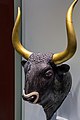 Bull's head rhyton, in silver with gilded horns
