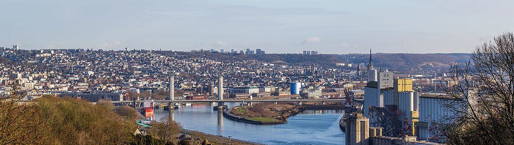 Rouen_-_Seine,_Pont_Gustave_Flaubert,_Bassin_aux_Bois