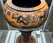 Mariage de Pélée et Thétis - frises d'animaux. Dinos attique à figures noires du peintre de Sophilos, 580-570. British Museum