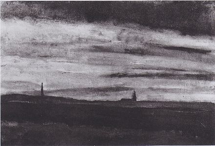 Landscape with a Church at Twilight, 1883, Private collection (F188)