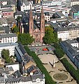 Aerial view of St. Bonifatius Church on the Luisenplatz in Wiesbaden